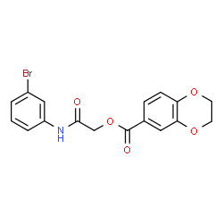 ChemSpider 2D Image | 2-[(3-Bromophenyl)amino]-2-oxoethyl 2,3-dihydro-1,4-benzodioxine-6-carboxylate | C17H14BrNO5