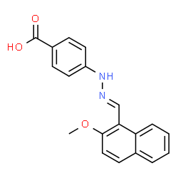 ChemSpider 2D Image | 4-{(2E)-2-[(2-Methoxy-1-naphthyl)methylene]hydrazino}benzoic acid | C19H16N2O3