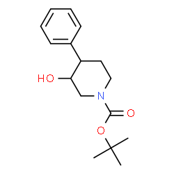 ChemSpider 2D Image | tert-butyl 3-hydroxy-4-phenylpiperidine-1-carboxylate | C16H23NO3