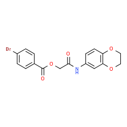 ChemSpider 2D Image | 2-(2,3-Dihydro-1,4-benzodioxin-6-ylamino)-2-oxoethyl 4-bromobenzoate | C17H14BrNO5