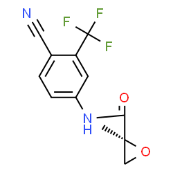 ChemSpider 2D Image | (2S)-N-[4-Cyano-3-(trifluoromethyl)phenyl]-2-methyl-2-oxiranecarboxamide | C12H9F3N2O2