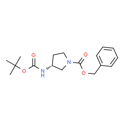 ChemSpider 2D Image | (R)-3-(Boc-amino)-1-Cbz-pyrrolidine | C17H24N2O4