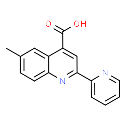 ChemSpider 2D Image | 6-Methyl-2-(2-pyridinyl)-4-quinolinecarboxylic acid | C16H12N2O2