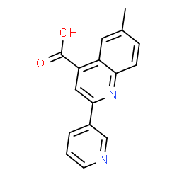 ChemSpider 2D Image | 6-methyl-2-pyridin-3-ylquinoline-4-carboxylic acid | C16H12N2O2