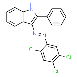ChemSpider 2D Image | 2-Phenyl-3-((2,4,5-trichlorophenyl)azo)indole | C20H12Cl3N3