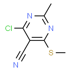 ChemSpider 2D Image | 4-Chloro-2-methyl-6-(methylsulfanyl)-5-pyrimidinecarbonitrile | C7H6ClN3S