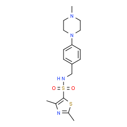 ChemSpider 2D Image | 2,4-dimethyl-N-[4-(4-methylpiperazino)benzyl]-1,3-thiazole-5-sulfonamide | C17H24N4O2S2