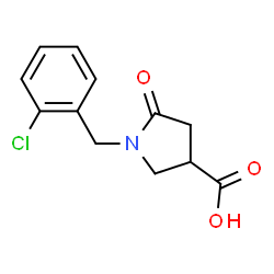 ChemSpider 2D Image | 1-(2-Chlorobenzyl)-5-oxo-3-pyrrolidinecarboxylic acid | C12H12ClNO3