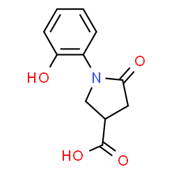 ChemSpider 2D Image | 1-(2-Hydroxyphenyl)-5-oxo-3-pyrrolidinecarboxylic acid | C11H11NO4