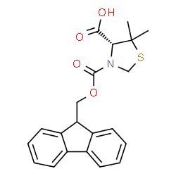 ChemSpider 2D Image | (4R)-3-[(9H-Fluoren-9-ylmethoxy)carbonyl]-5,5-dimethyl-1,3-thiazolidine-4-carboxylic acid | C21H21NO4S