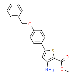 ChemSpider 2D Image | Methyl 3-amino-5-[4-(benzyloxy)phenyl]-2-thiophenecarboxylate | C19H17NO3S