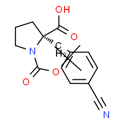 ChemSpider 2D Image | 2-(4-Cyanobenzyl)-1-{[(2-methyl-2-propanyl)oxy]carbonyl}-L-proline | C18H22N2O4