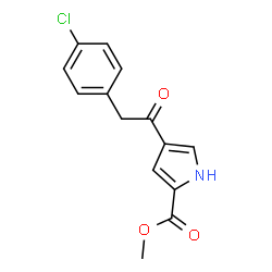 ChemSpider 2D Image | Methyl 4-[(4-chlorophenyl)acetyl]-1H-pyrrole-2-carboxylate | C14H12ClNO3