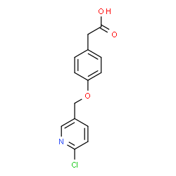 ChemSpider 2D Image | 4-[(6-Chloro-3-pyridinyl)methoxy]benzeneacetic acid | C14H12ClNO3