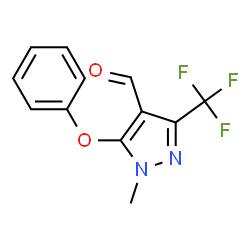 ChemSpider 2D Image | 1-Methyl-5-phenoxy-3-(trifluoromethyl)-1H-pyrazole-4-carbaldehyde | C12H9F3N2O2