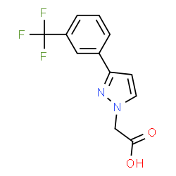 ChemSpider 2D Image | 3-(3-Trifluoromethylphenyl)-1H-pyrazole-1-acetic acid | C12H9F3N2O2