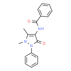 ChemSpider 2D Image | N-(1,5-Dimethyl-3-oxo-2-phenyl-2,3-dihydro-1H-pyrazol-4-yl)benzamide | C18H17N3O2