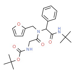 ChemSpider 2D Image | tert-Butyl (2-{[2-(tert-butylamino)-2-oxo-1-phenylethyl](2-furylmethyl)amino}-2-oxoethyl)carbamate | C24H33N3O5