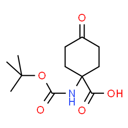 ChemSpider 2D Image | 1-tert-Butoxycarbonylamino-4-oxo-cyclohexanecarboxylic acid | C12H19NO5