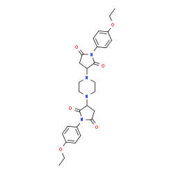 ChemSpider 2D Image | 3,3'-piperazine-1,4-diylbis[1-(4-ethoxyphenyl)pyrrolidine-2,5-dione] | C28H32N4O6