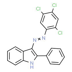 ChemSpider 2D Image | 2-Phenyl-3-[(2,4,5-trichlorophenyl)diazenyl]-1H-indole | C20H12Cl3N3