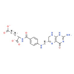 ChemSpider 2D Image | 2-[(4-{[(2-Amino-4-oxo-1,4,7,8-tetrahydro-6-pteridinyl)methyl]amino}benzoyl)amino]pentanedioate | C19H19N7O6