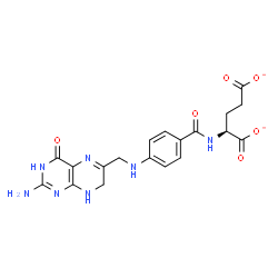 ChemSpider 2D Image | (2S)-2-[(4-{[(2-Amino-4-oxo-1,4,7,8-tetrahydro-6-pteridinyl)methyl]amino}benzoyl)amino]pentanedioate | C19H19N7O6