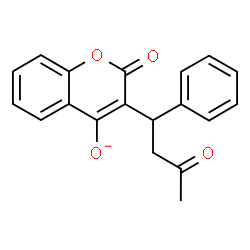 ChemSpider 2D Image | 2-Oxo-3-(3-oxo-1-phenylbutyl)-2H-chromen-4-olate | C19H15O4