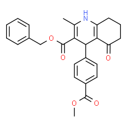 ChemSpider 2D Image | Benzyl 4-[4-(methoxycarbonyl)phenyl]-2-methyl-5-oxo-1,4,5,6,7,8-hexahydro-3-quinolinecarboxylate | C26H25NO5