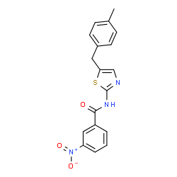 ChemSpider 2D Image | N-[5-(4-Methylbenzyl)-1,3-thiazol-2-yl]-3-nitrobenzamide | C18H15N3O3S
