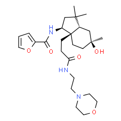 ChemSpider 2D Image | N-[(1S,3aS,5S,7aR)-5-Hydroxy-3,3,5-trimethyl-7a-(3-{[2-(4-morpholinyl)ethyl]amino}-3-oxopropyl)octahydro-1H-inden-1-yl]-2-furamide | C26H41N3O5