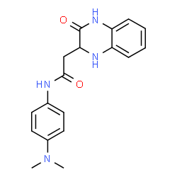 ChemSpider 2D Image | N-[4-(Dimethylamino)phenyl]-2-(3-oxo-1,2,3,4-tetrahydro-2-quinoxalinyl)acetamide | C18H20N4O2