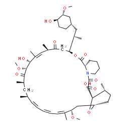 ChemSpider 2D Image | (1R,9S,12S,15R,16Z,18R,19R,21R,23S,24Z,26Z,28Z,30S,32S,35R)-1,18-Dihydroxy-12-{(2S)-1-[(1S,3R,4R)-4-hydroxy-3-methoxycyclohexyl]-2-propanyl}-19,30-dimethoxy-15,17,21,23,29,35-hexamethyl-11,36-dioxa-4-azatricyclo[30.3.1.0~4,9~]hexatriaconta-16,24,26,28-tetraene-2,3,10,14,20-pentone | C51H79NO13