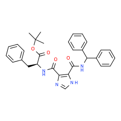 ChemSpider 2D Image | 2-Methyl-2-propanyl N-({4-[(diphenylmethyl)carbamoyl]-1H-imidazol-5-yl}carbonyl)-L-phenylalaninate | C31H32N4O4