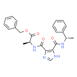 ChemSpider 2D Image | Benzyl N-[(4-{[(1S)-1-phenylethyl]carbamoyl}-1H-imidazol-5-yl)carbonyl]-L-alaninate | C23H24N4O4