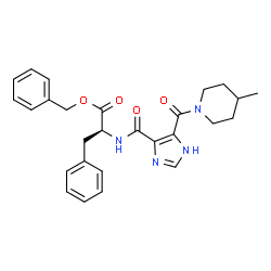 ChemSpider 2D Image | Benzyl N-({4-[(4-methyl-1-piperidinyl)carbonyl]-1H-imidazol-5-yl}carbonyl)-L-phenylalaninate | C27H30N4O4