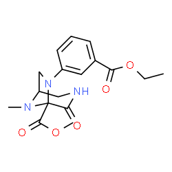 ChemSpider 2D Image | Methyl 6-[3-(ethoxycarbonyl)phenyl]-8-methyl-4-oxo-3,6,8-triazabicyclo[3.2.1]octane-5-carboxylate | C17H21N3O5