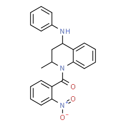 ChemSpider 2D Image | (4-Anilino-2-methyl-3,4-dihydro-1(2H)-quinolinyl)(2-nitrophenyl)methanone | C23H21N3O3