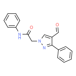 ChemSpider 2D Image | 2-(4-Formyl-3-phenylpyrazol-1-yl)-N-phenylacetamide | C18H15N3O2