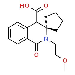 ChemSpider 2D Image | 2'-(2-Methoxyethyl)-1'-oxo-1',4'-dihydro-2'H-spiro[cyclopentane-1,3'-isoquinoline]-4'-carboxylic acid | C17H21NO4
