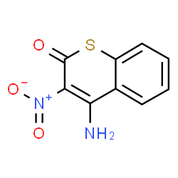 ChemSpider 2D Image | 4-Amino-3-nitro-thiochromen-2-one | C9H6N2O3S