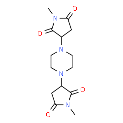 ChemSpider 2D Image | 3,3'-piperazine-1,4-diylbis(1-methylpyrrolidine-2,5-dione) | C14H20N4O4