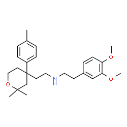 ChemSpider 2D Image | 2-(3,4-Dimethoxyphenyl)-N-{2-[2,2-dimethyl-4-(4-methylphenyl)tetrahydro-2H-pyran-4-yl]ethyl}ethanamine | C26H37NO3