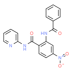 ChemSpider 2D Image | 2-(Benzoylamino)-4-nitro-N-(2-pyridinyl)benzamide | C19H14N4O4