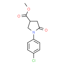 ChemSpider 2D Image | Methyl 1-(4-chlorophenyl)-5-oxo-3-pyrrolidinecarboxylate | C12H12ClNO3