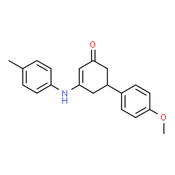ChemSpider 2D Image | 5-(4-Methoxy-phenyl)-3-p-tolylamino-cyclohex-2-enone | C20H21NO2