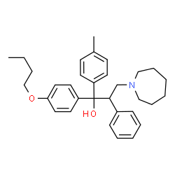 ChemSpider 2D Image | 3-(1-Azepanyl)-1-(4-butoxyphenyl)-1-(4-methylphenyl)-2-phenyl-1-propanol | C32H41NO2