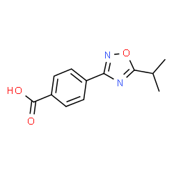 ChemSpider 2D Image | 4-(5-Isopropyl-1,2,4-oxadiazol-3-yl)benzoic acid | C12H12N2O3