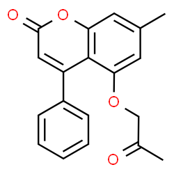 ChemSpider 2D Image | 7-Methyl-5-(2-oxopropoxy)-4-phenyl-2H-chromen-2-one | C19H16O4
