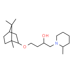 ChemSpider 2D Image | 1-(2-Methyl-1-piperidinyl)-4-[(1,7,7-trimethylbicyclo[2.2.1]hept-2-yl)oxy]-2-butanol | C20H37NO2